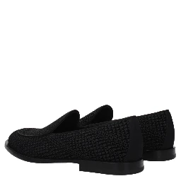 Black Velvet Slip-On Loafers