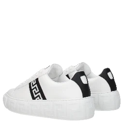 White Leather Low Top Sneakers