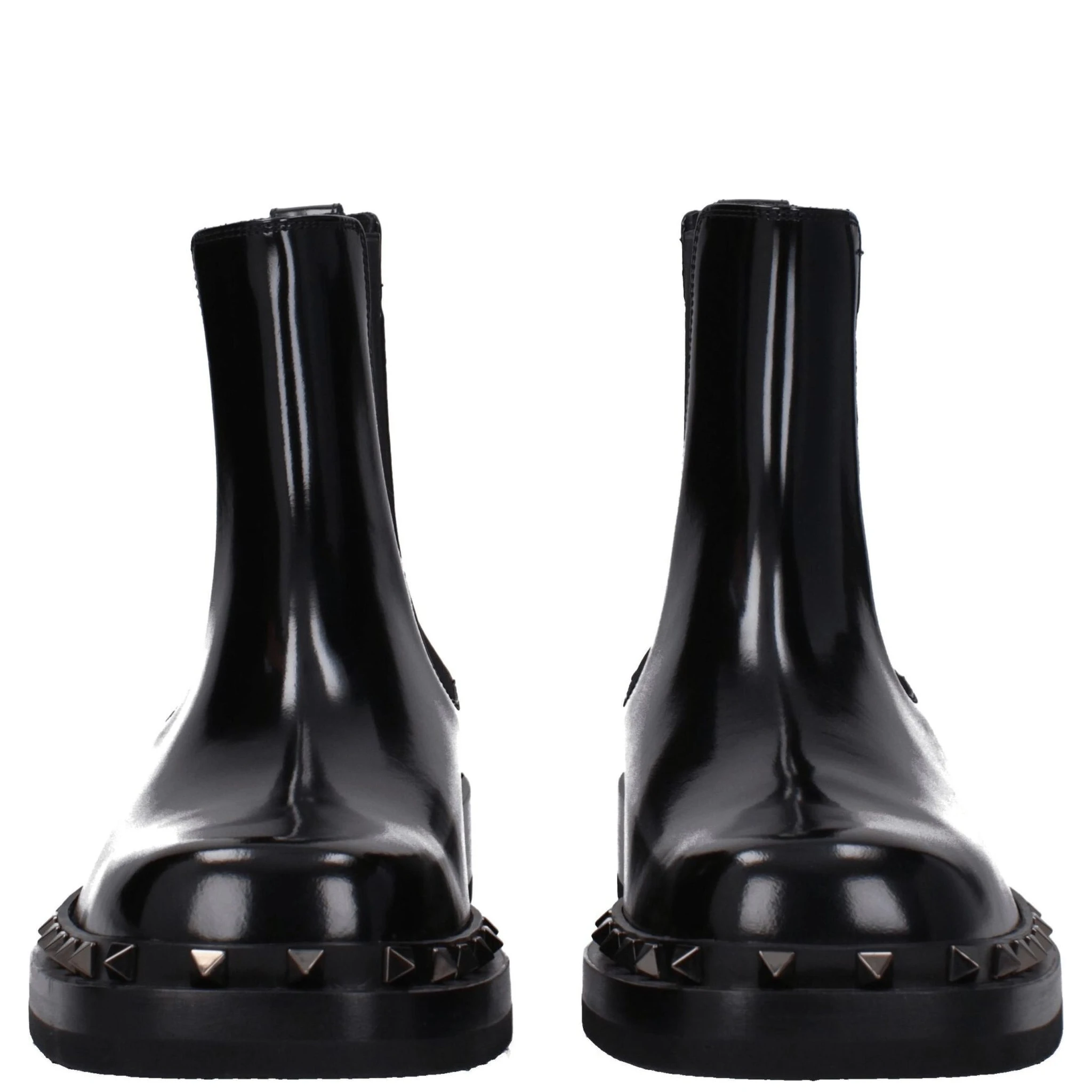 حذاء كاحل من الجلد الأسود