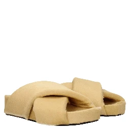 Beige Horsehair Slippers