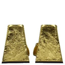Gold Leather Platform Sandals
