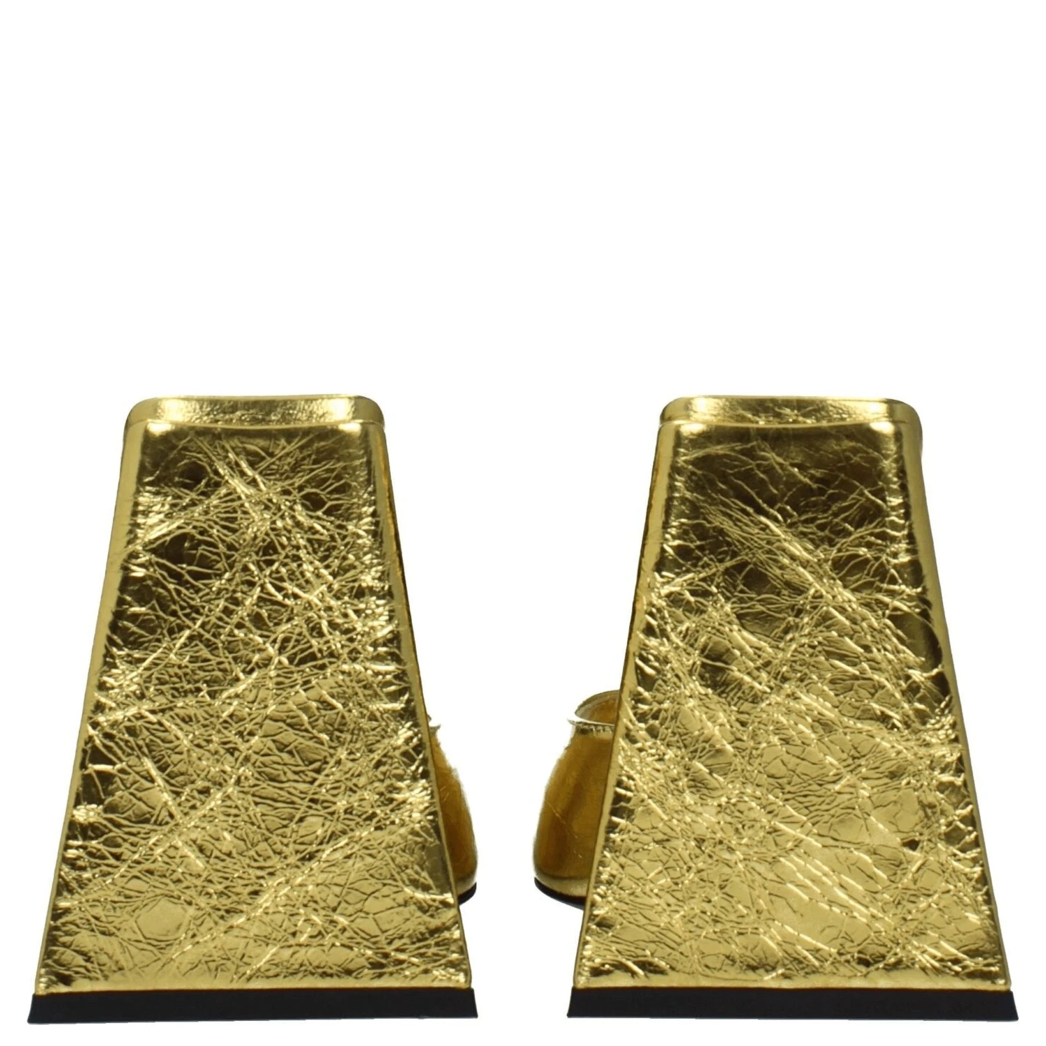 Gold Leather Platform Sandals