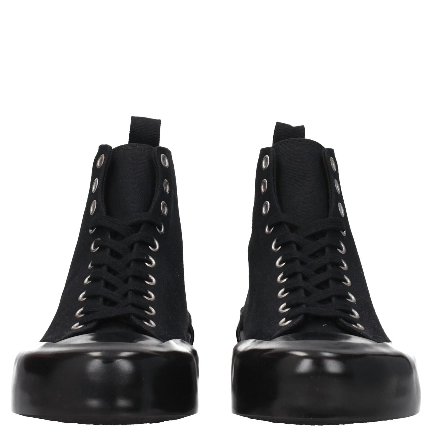 Black Fabric High Top Sneakers