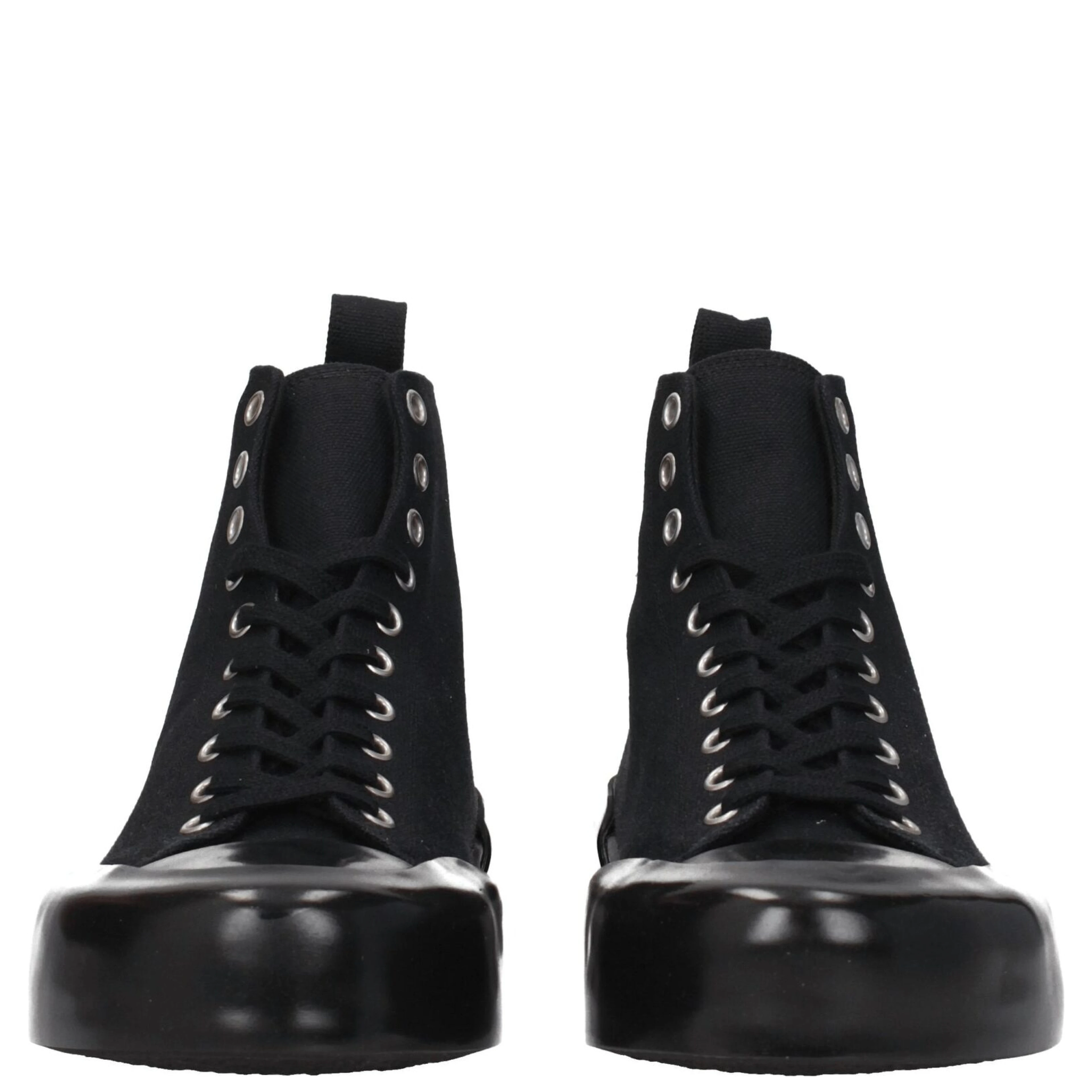 Black Fabric High Top Sneakers