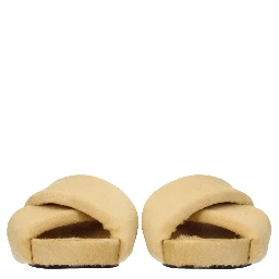 Beige Horsehair Slippers