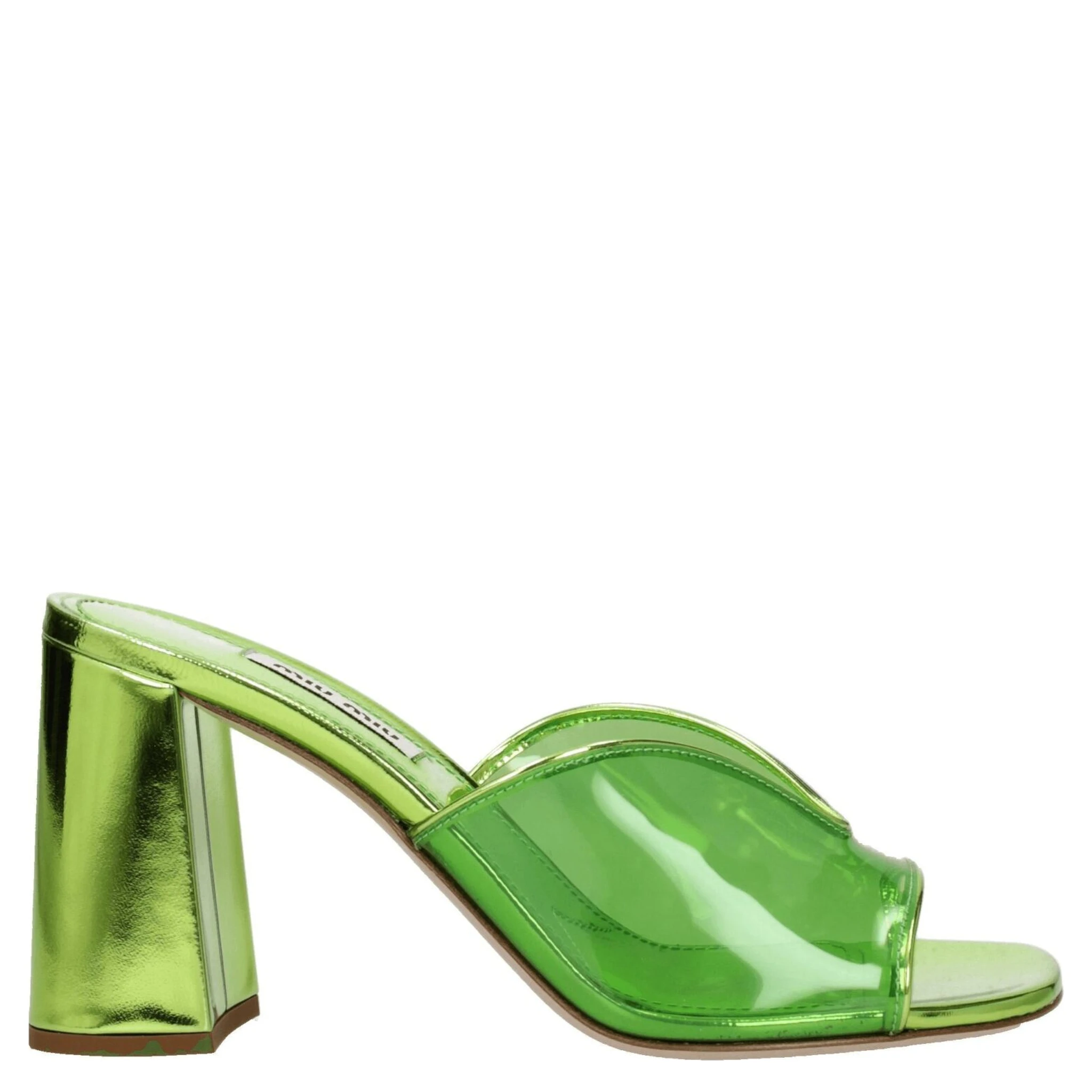 Green Plexiglass Platform Sandals