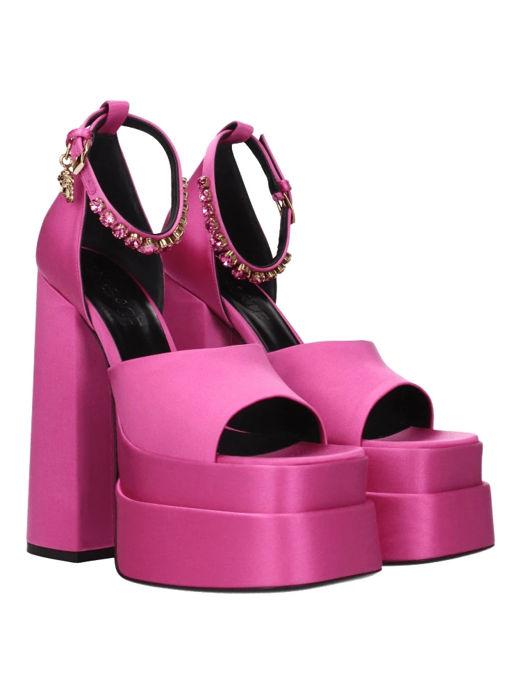 Pink Satin Platform Sandals alternative