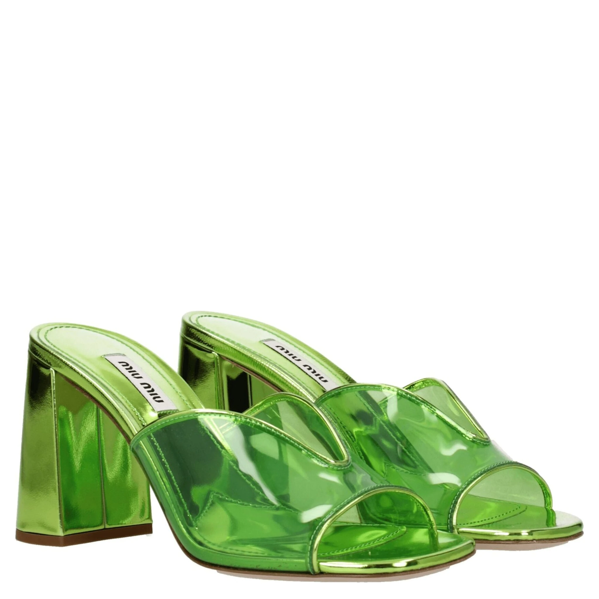 Green Plexiglass Platform Sandals