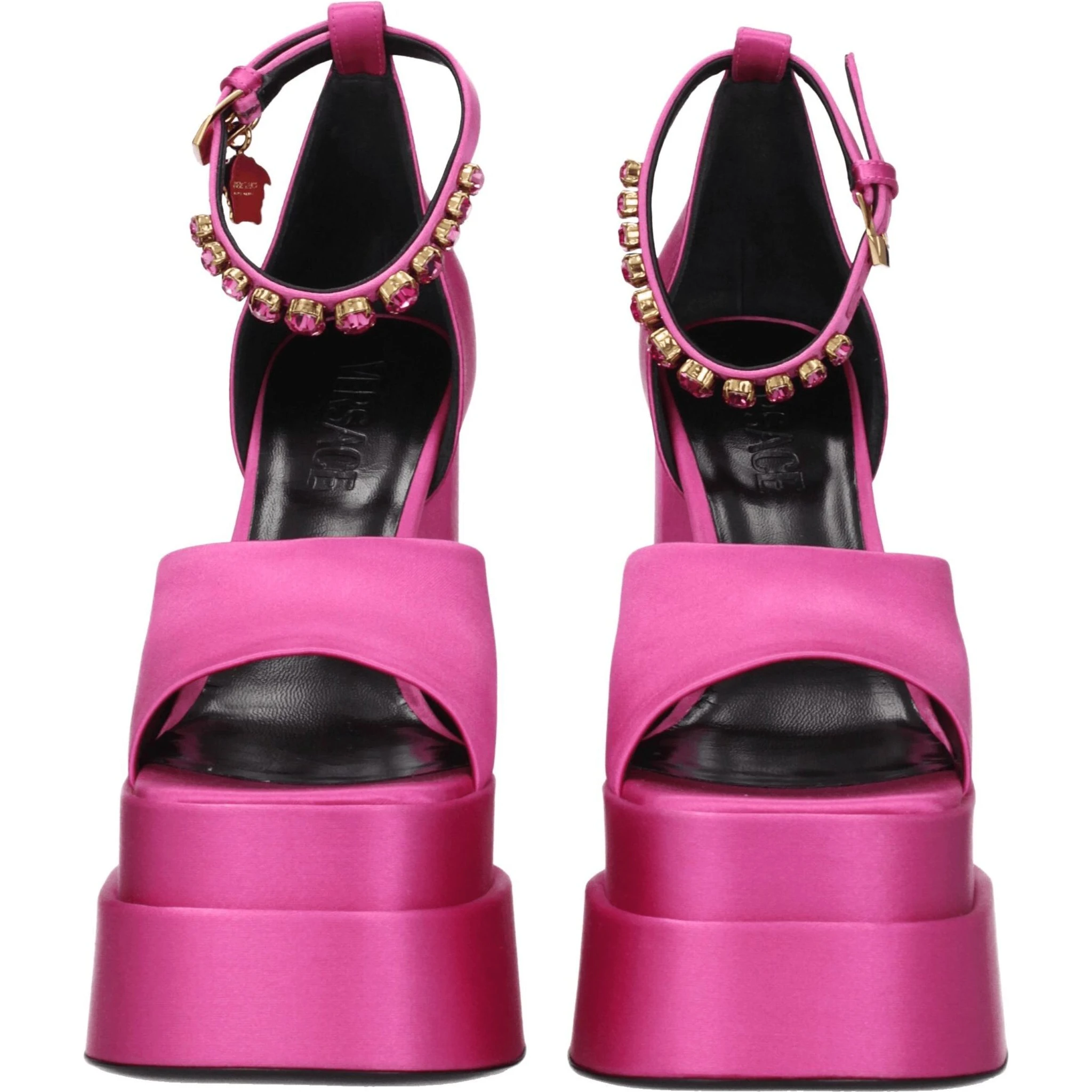 Pink Satin Platform Sandals