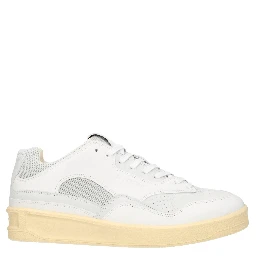 White Leather Low Top Sneakers