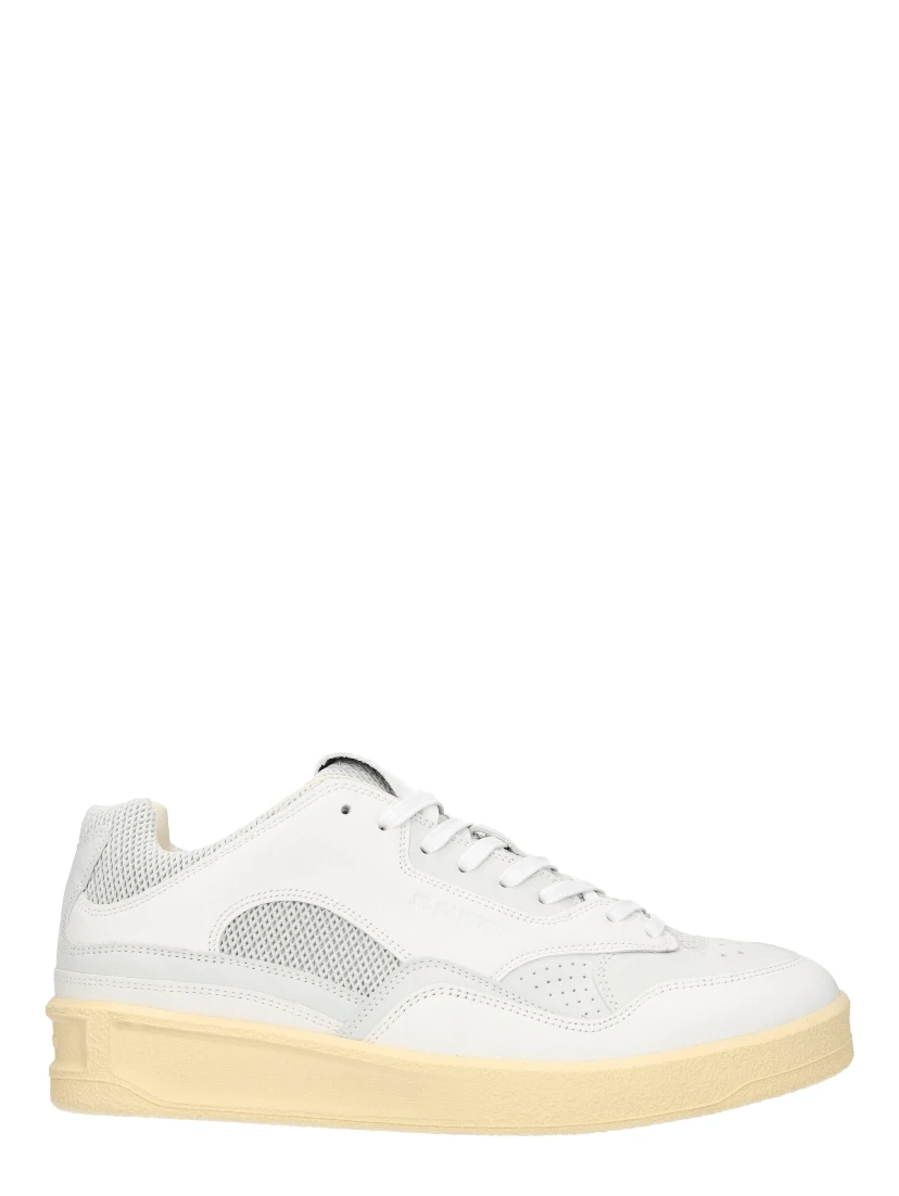 White Leather Low Top Sneakers