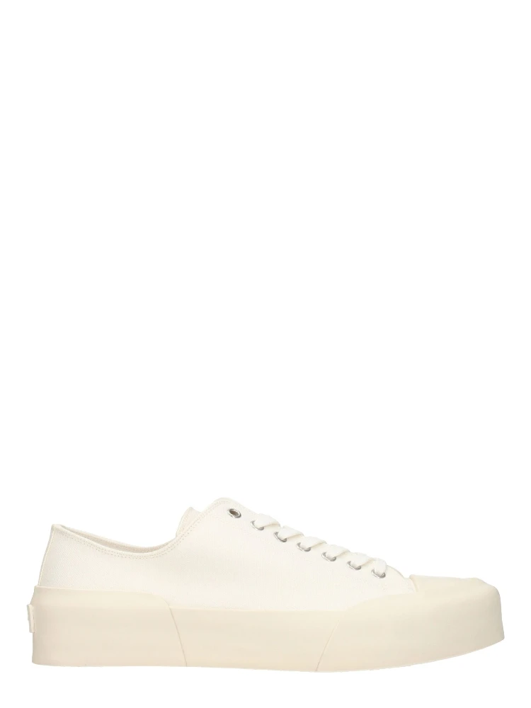 Beige Fabric Low Top Sneakers