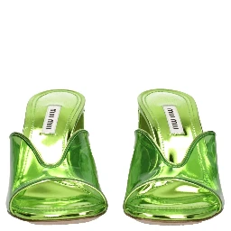 Green Plexiglass Platform Sandals