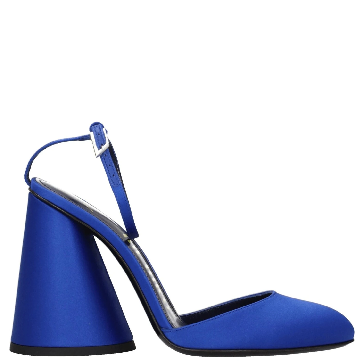 Blue Satin Platform Sandals