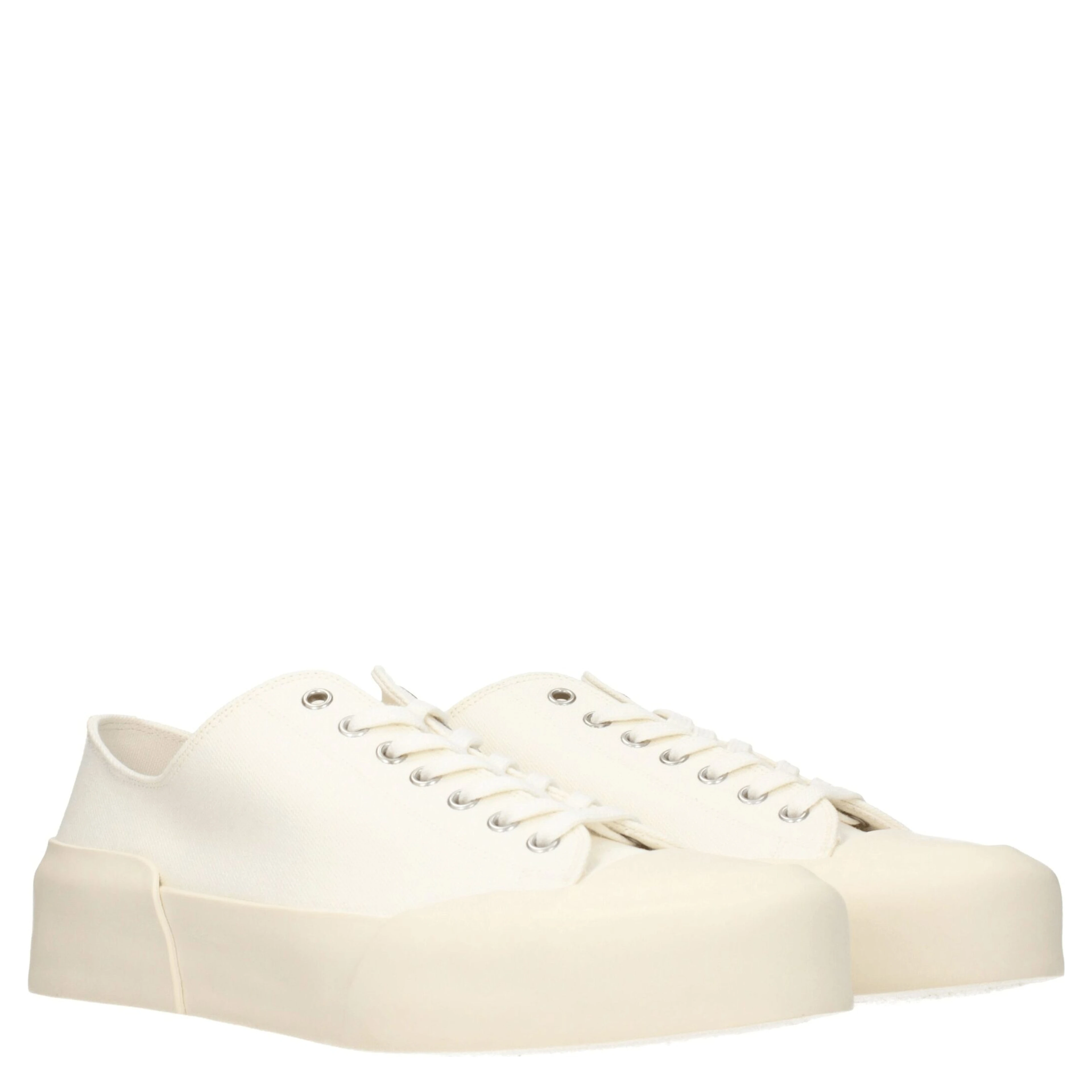 Beige Fabric Low Top Sneakers