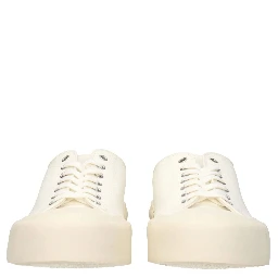 Beige Fabric Low Top Sneakers