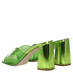 Green Plexiglass Platform Sandals