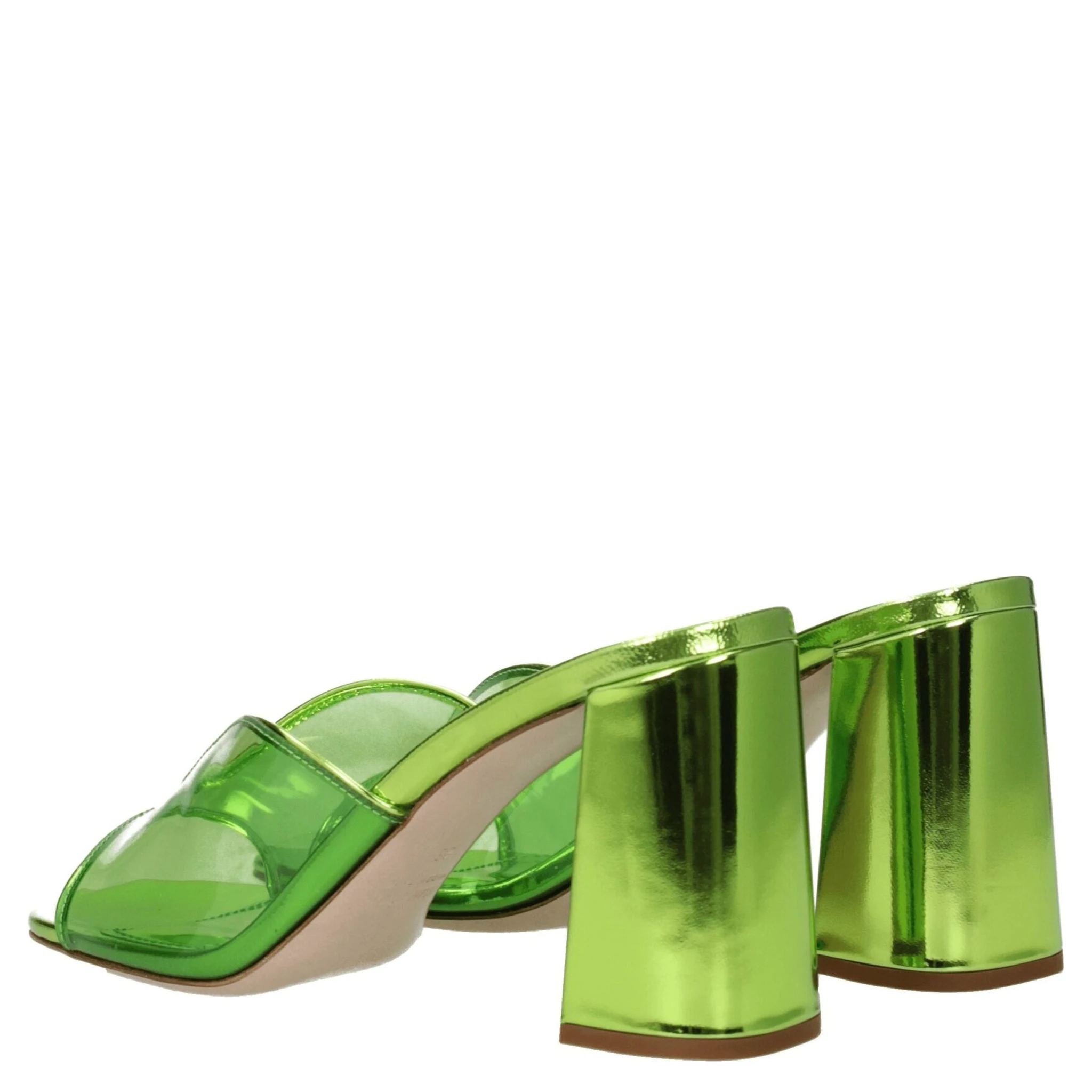 Green Plexiglass Platform Sandals