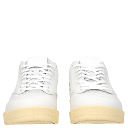 White Leather Low Top Sneakers