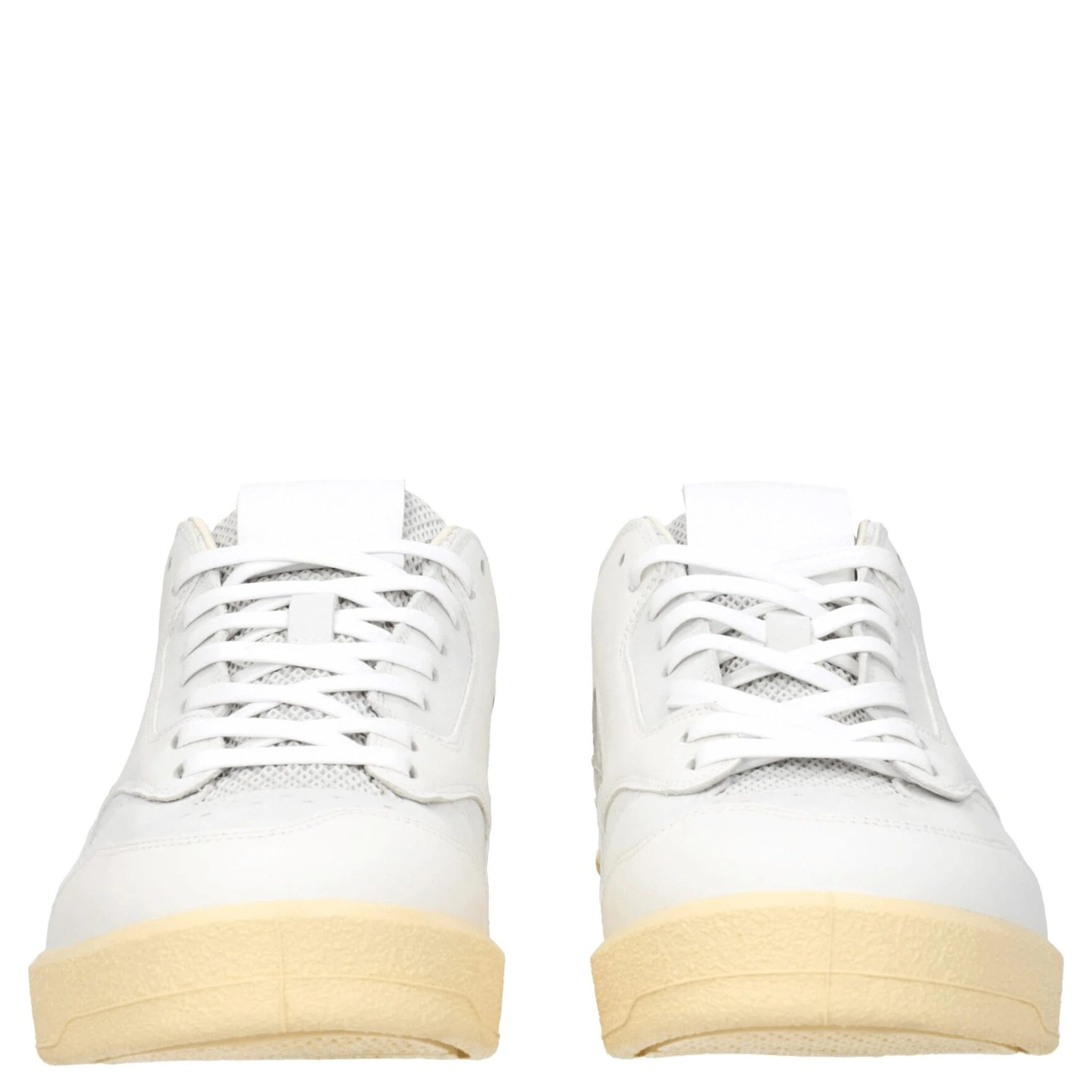 White Leather Low Top Sneakers