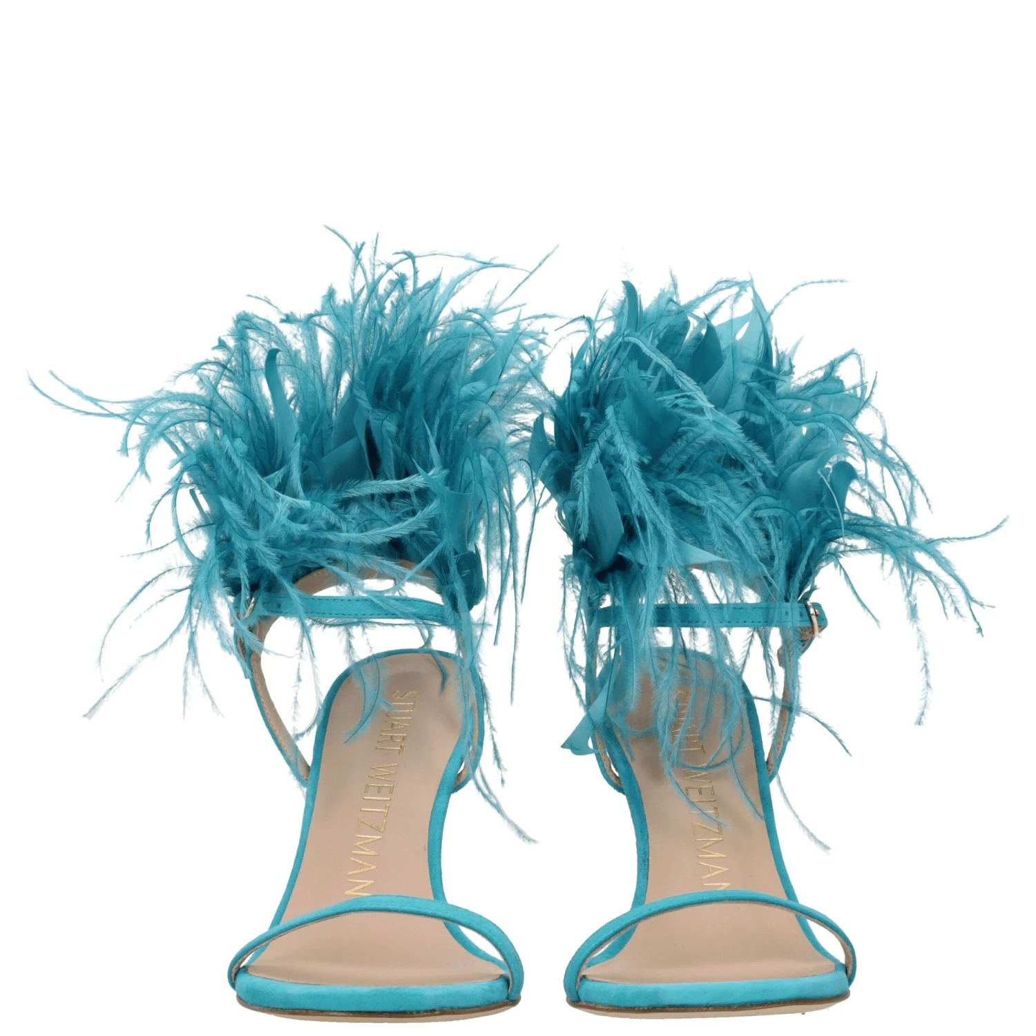 Green Leather Stiletto Heel Sandals