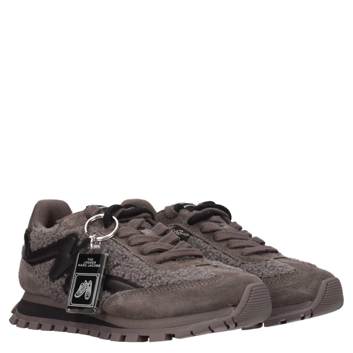 Gray Fur Chunky Sneakers