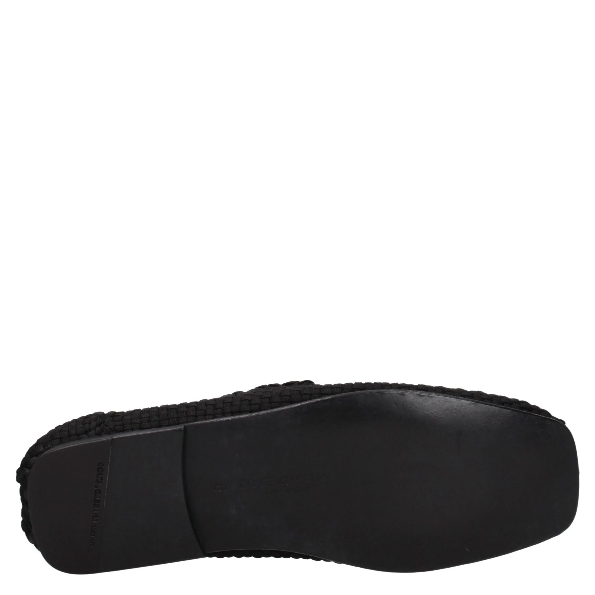 Black Fabric Slip-On Loafers