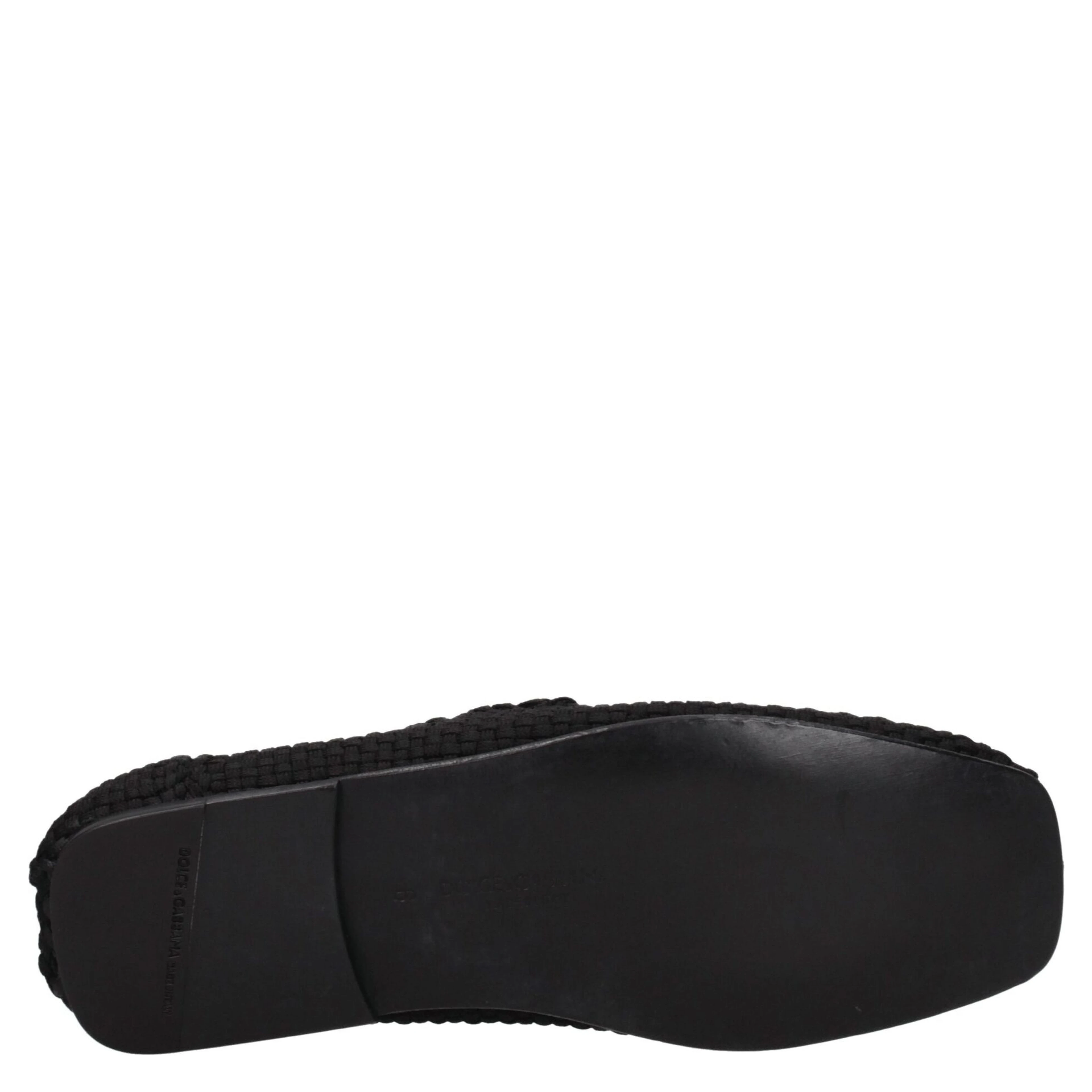 Black Fabric Slip-On Loafers