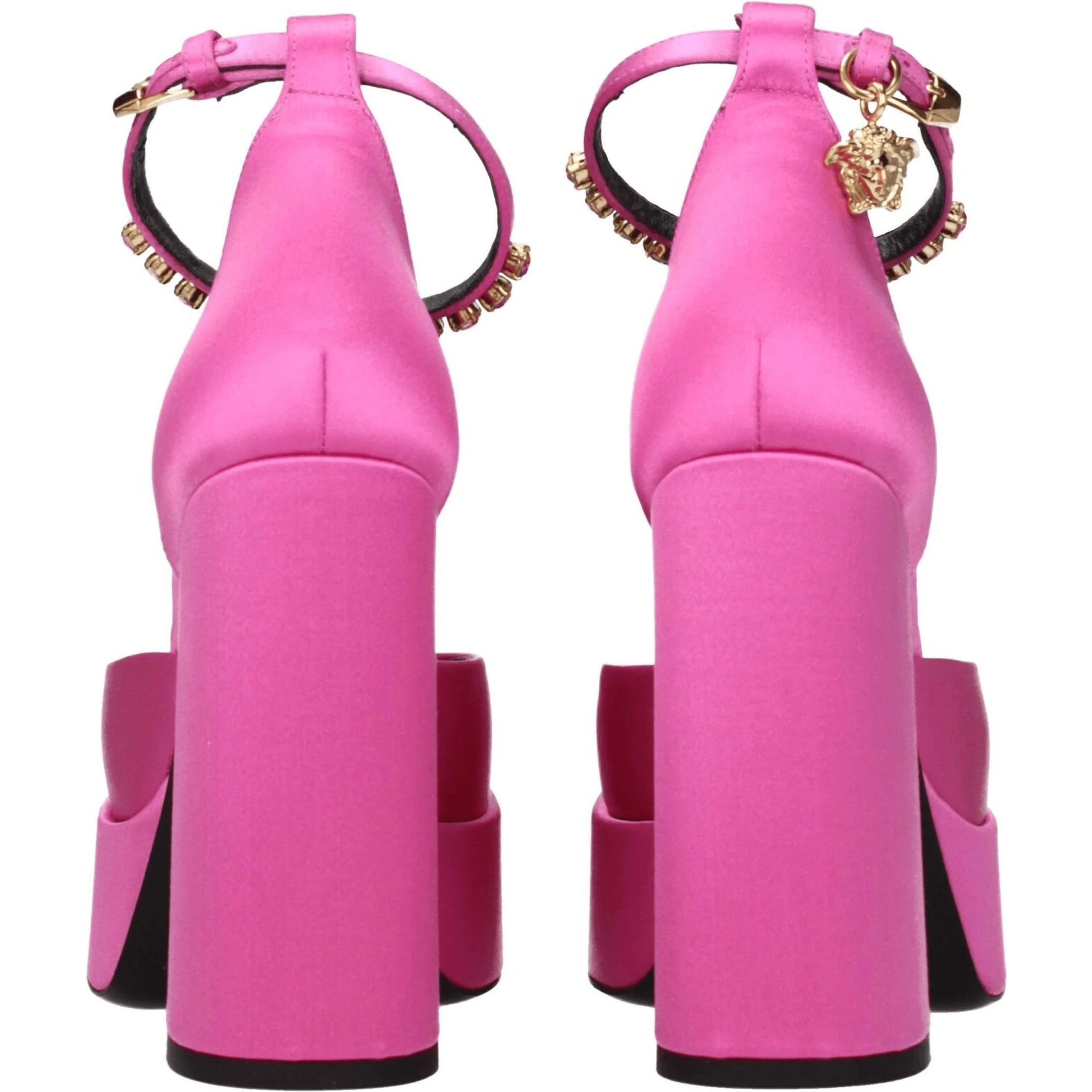 Pink Satin Platform Pumps