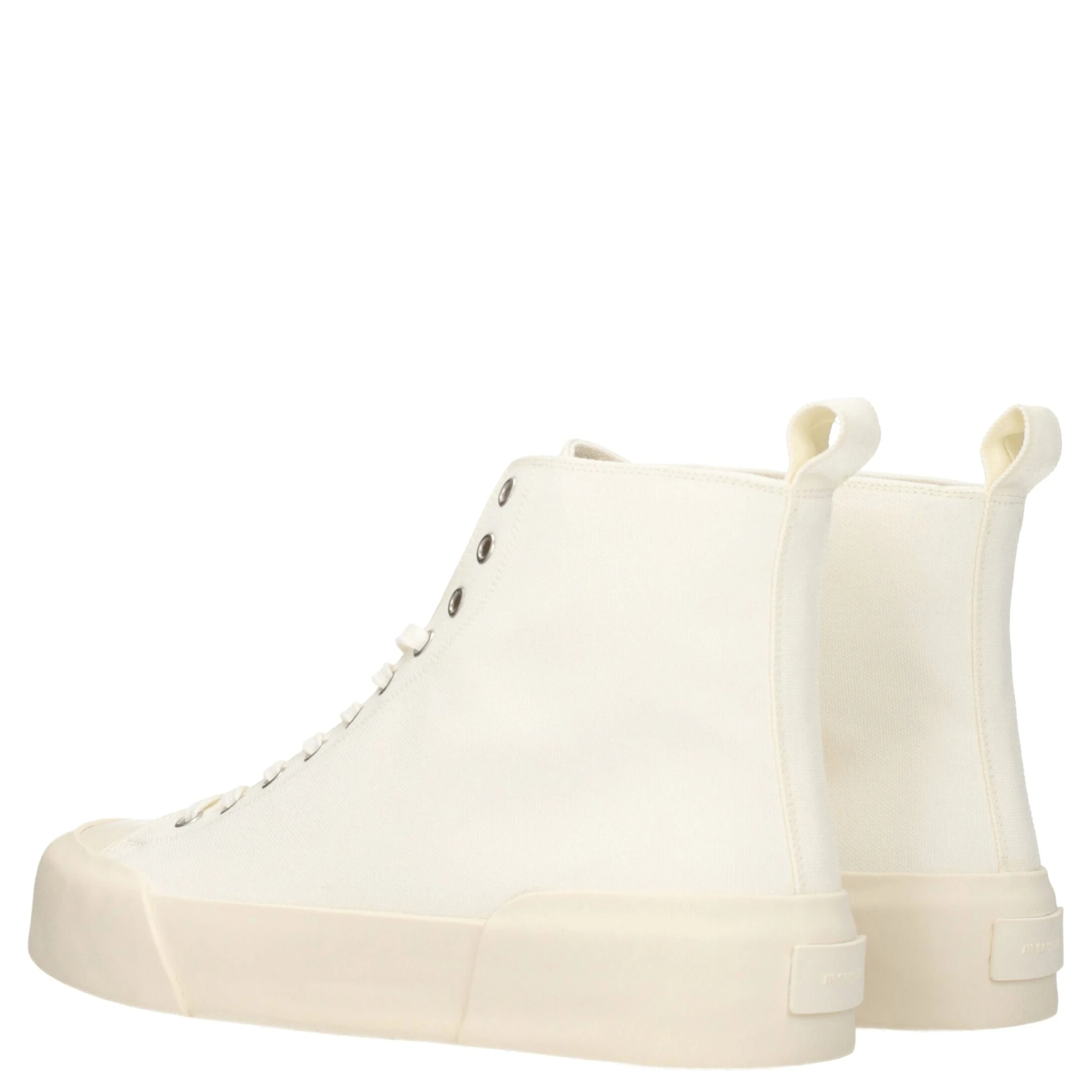 Beige Fabric High Top Sneakers