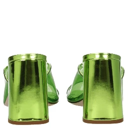 Green Plexiglass Platform Sandals