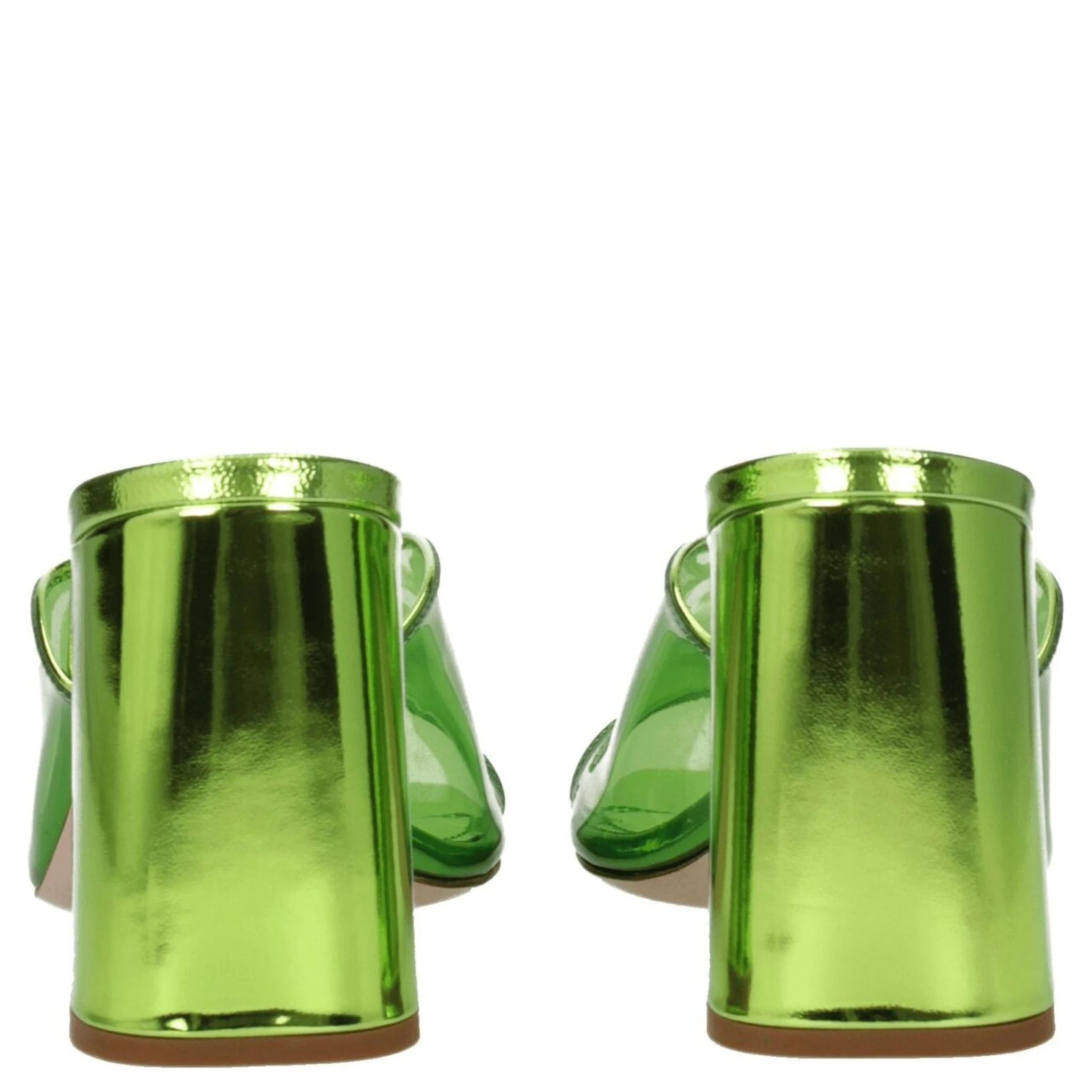 Green Plexiglass Platform Sandals