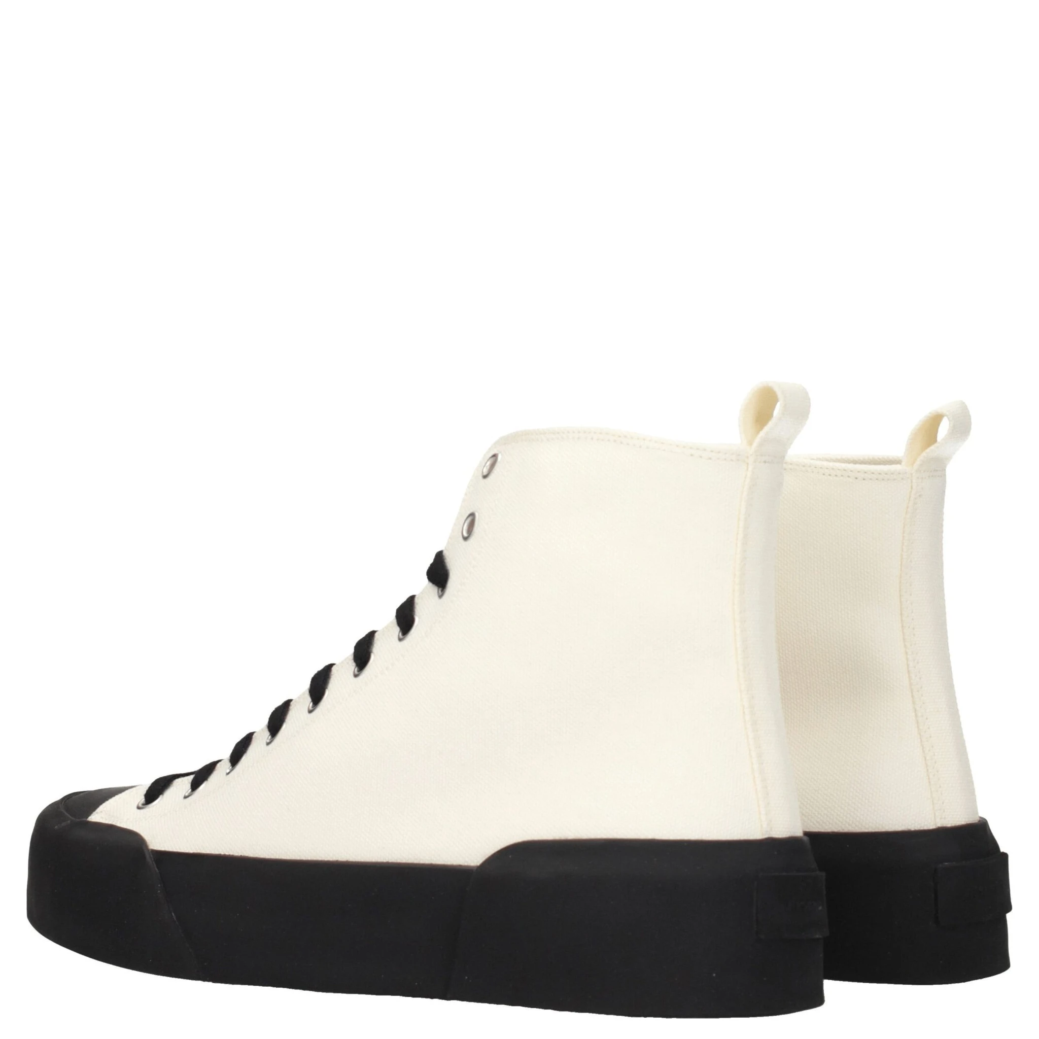 Beige Fabric High Top Sneakers