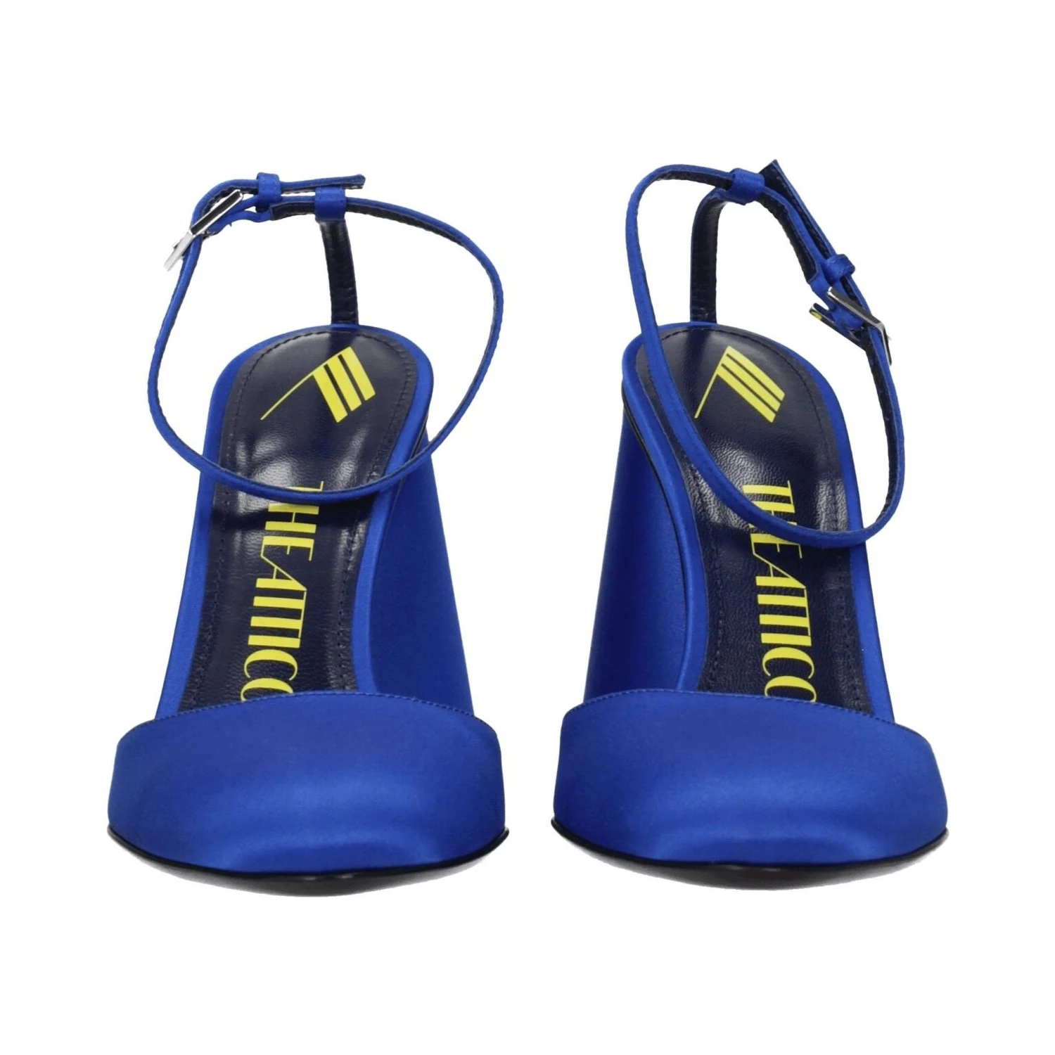 Blue Satin Platform Sandals