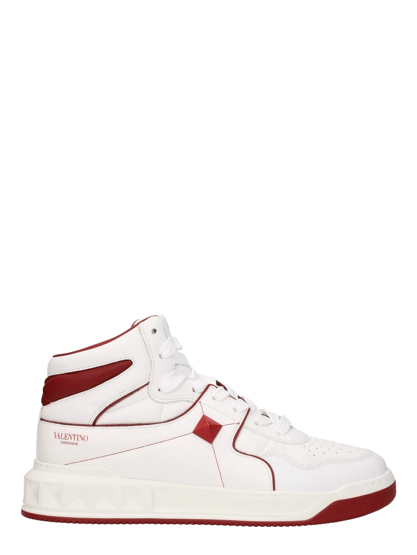White Leather High Top Sneakers
