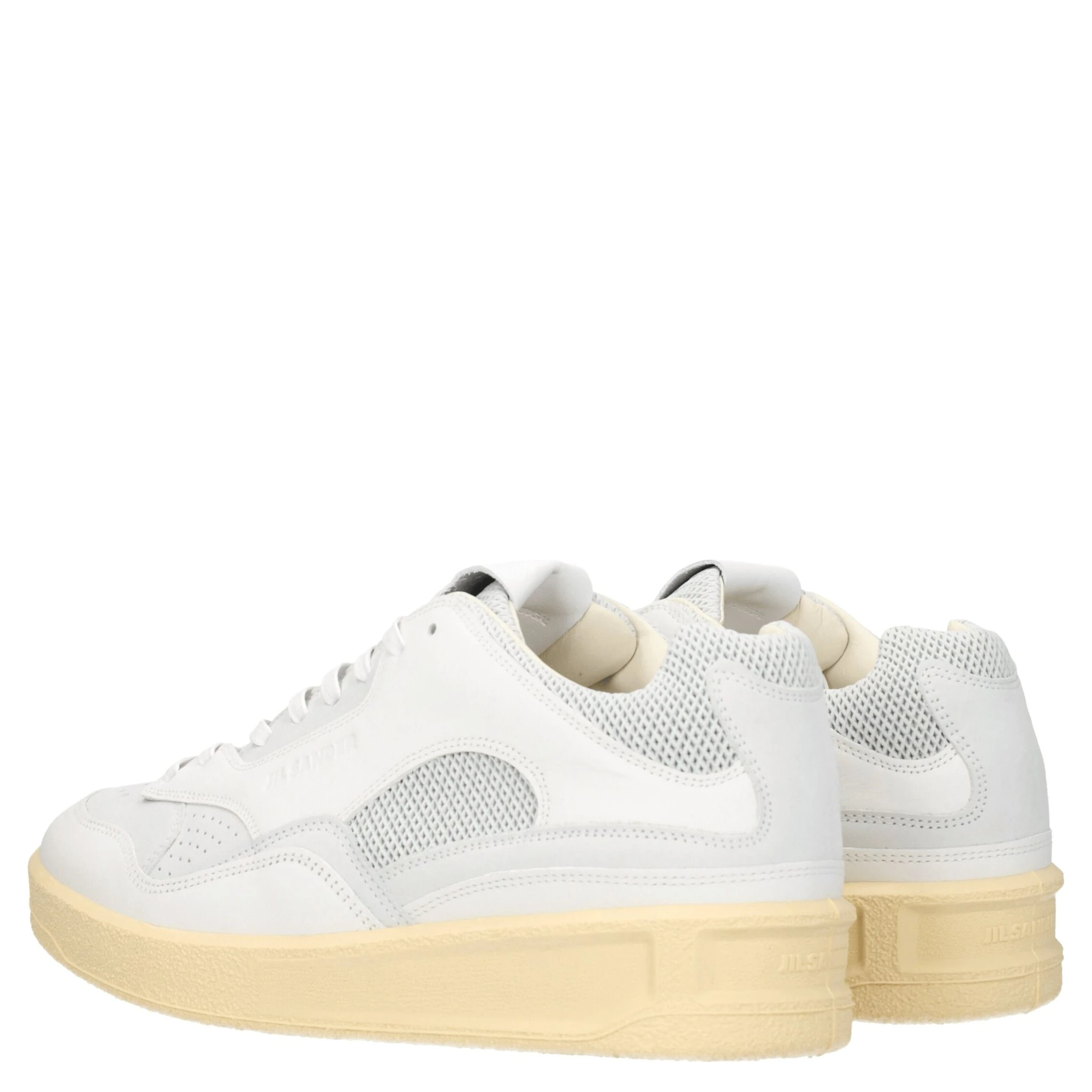 White Leather Low Top Sneakers