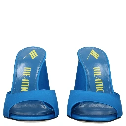 Light Blue Satin Platform Sandals