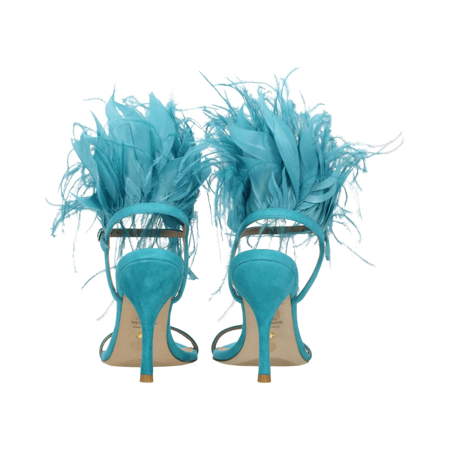 Green Leather Stiletto Heel Sandals