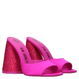 Pink Satin Platform Sandals