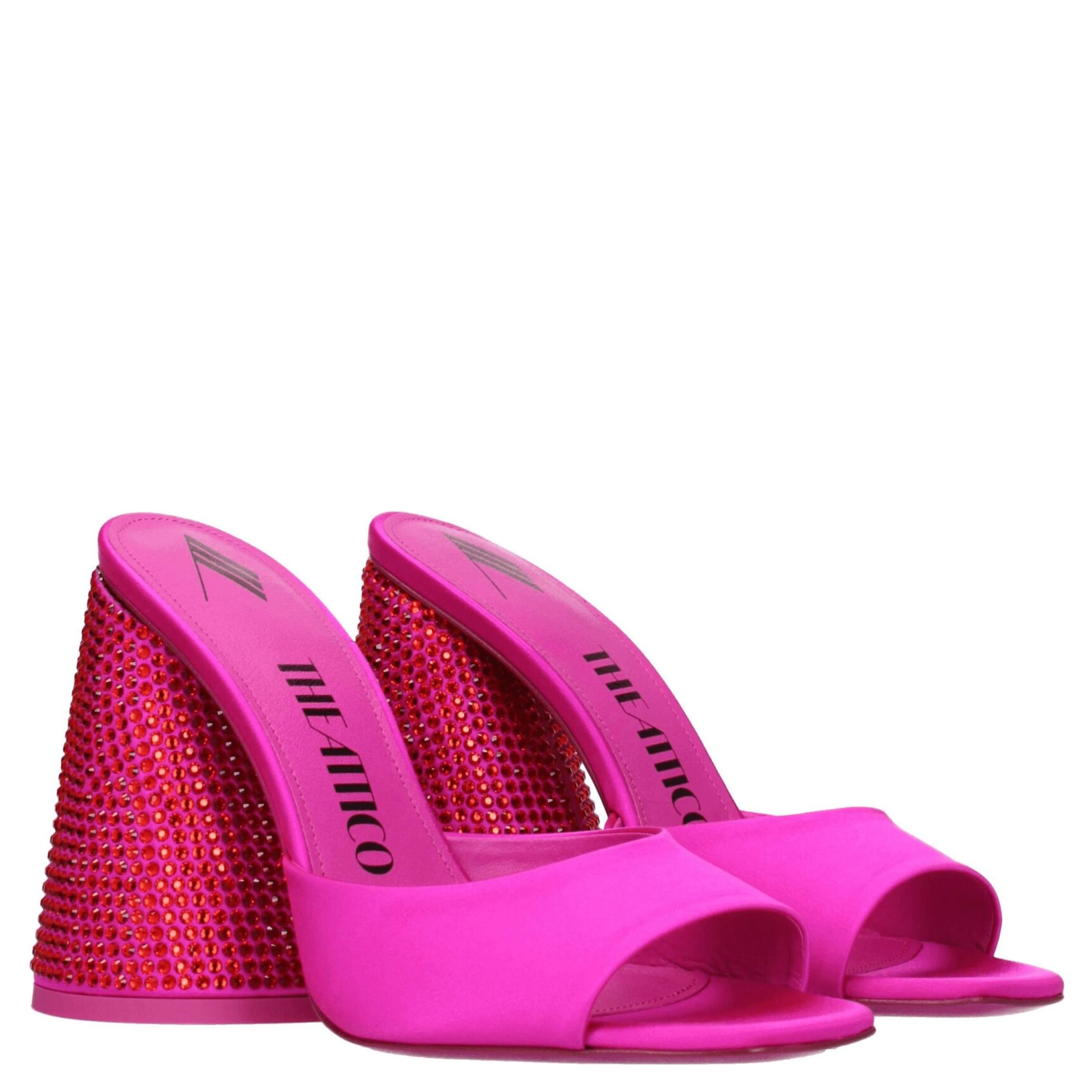 Pink Satin Platform Sandals