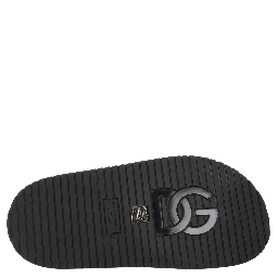 Black Leather Slippers