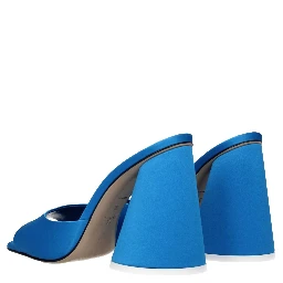 Light Blue Satin Platform Sandals