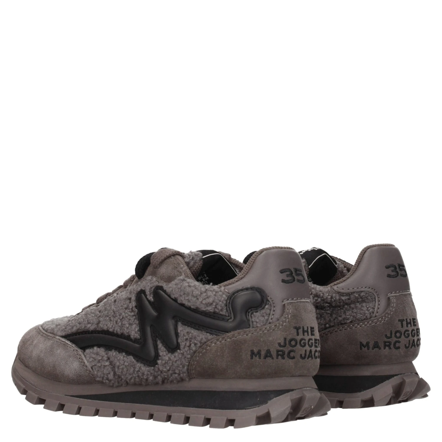 Gray Fur Chunky Sneakers