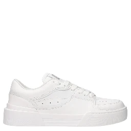 White Leather Low Top Sneakers