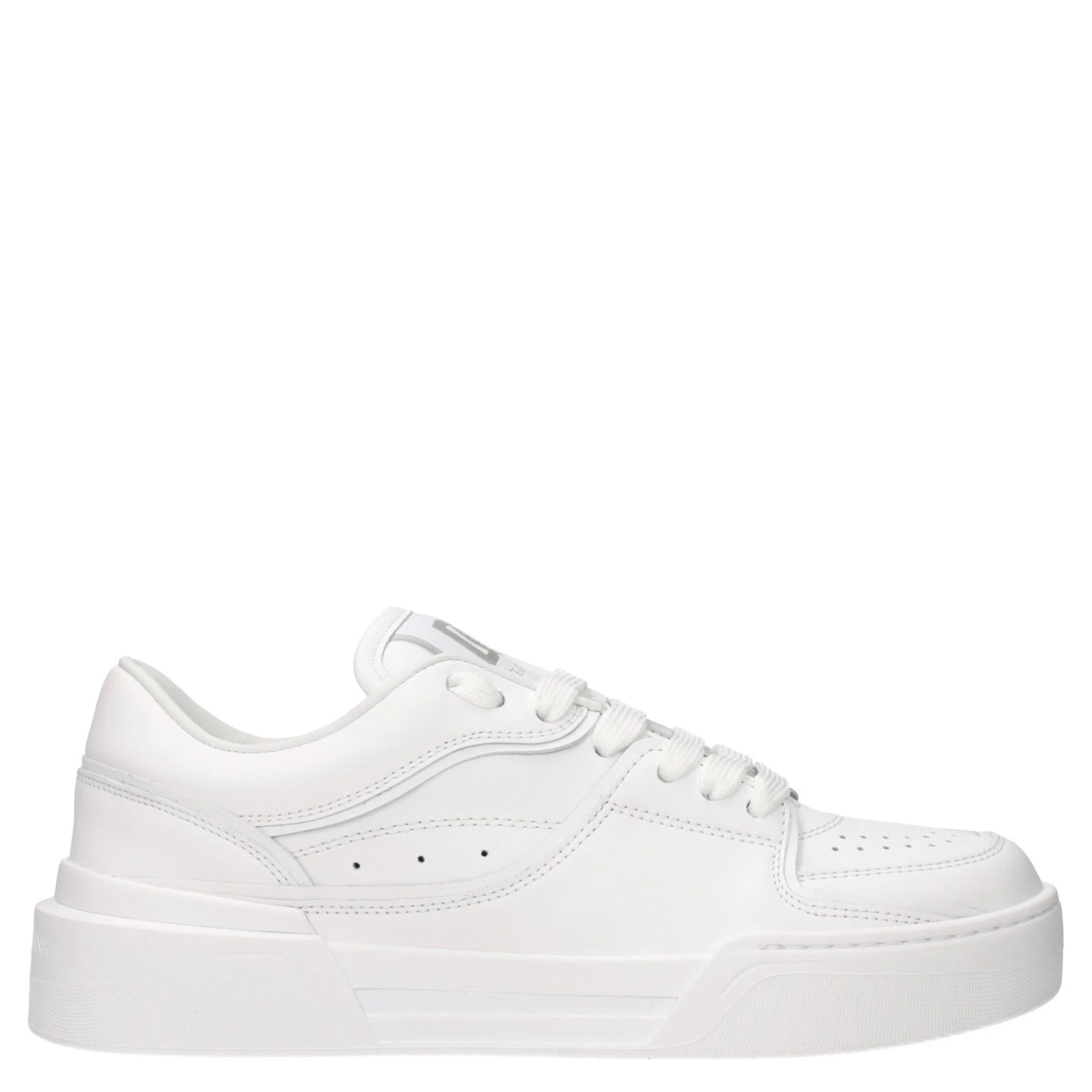 White Leather Low Top Sneakers