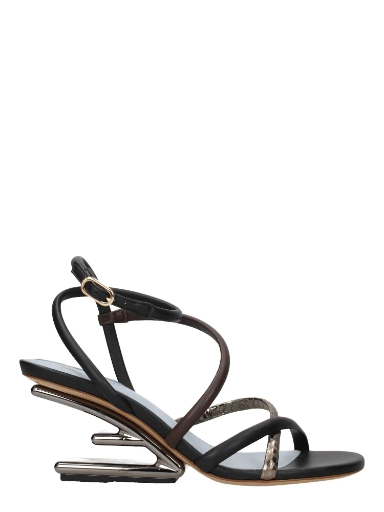 Multicolor Leather Flat Sandals