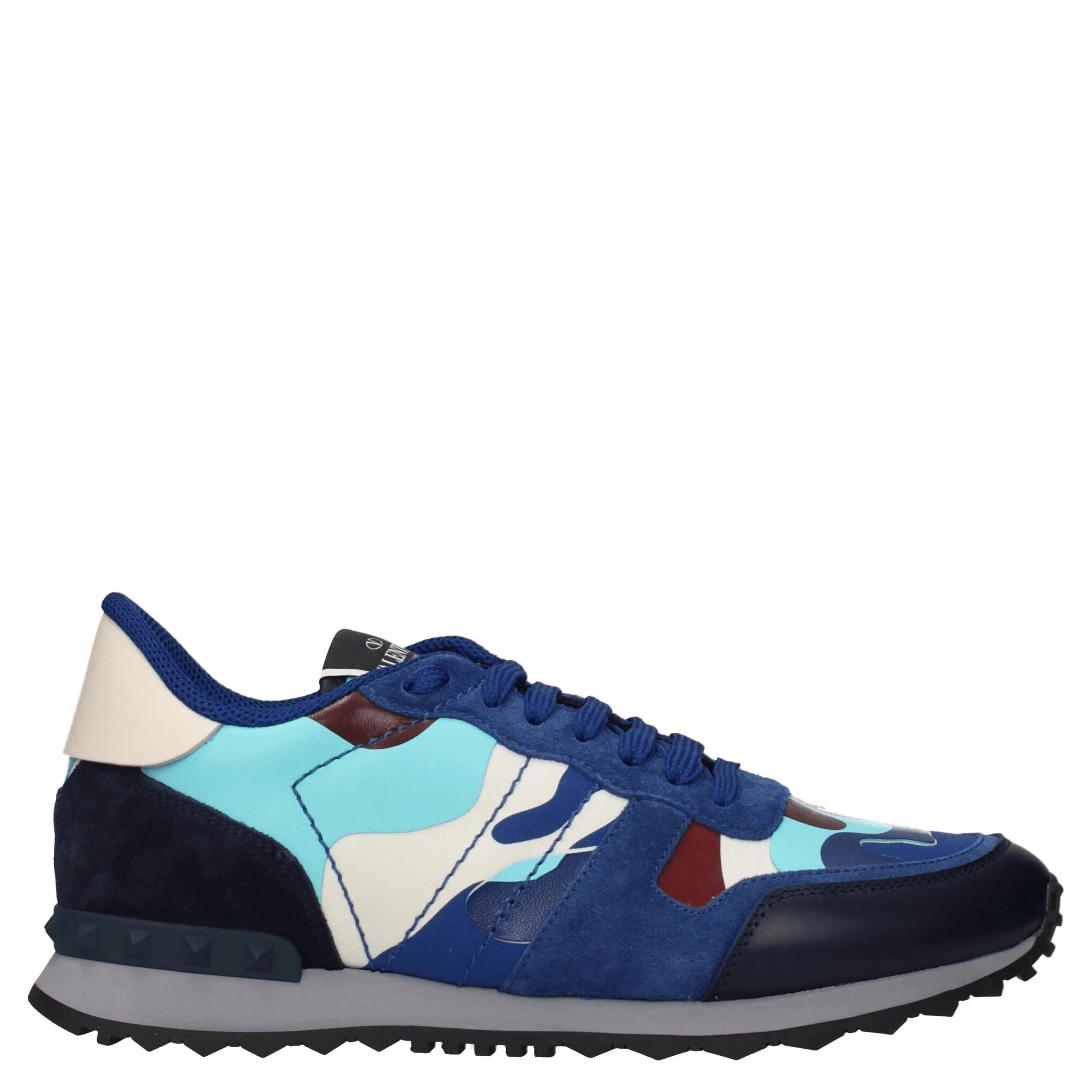 Blue Leather Athletic Sneakers