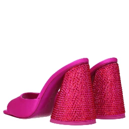 Pink Satin Platform Sandals