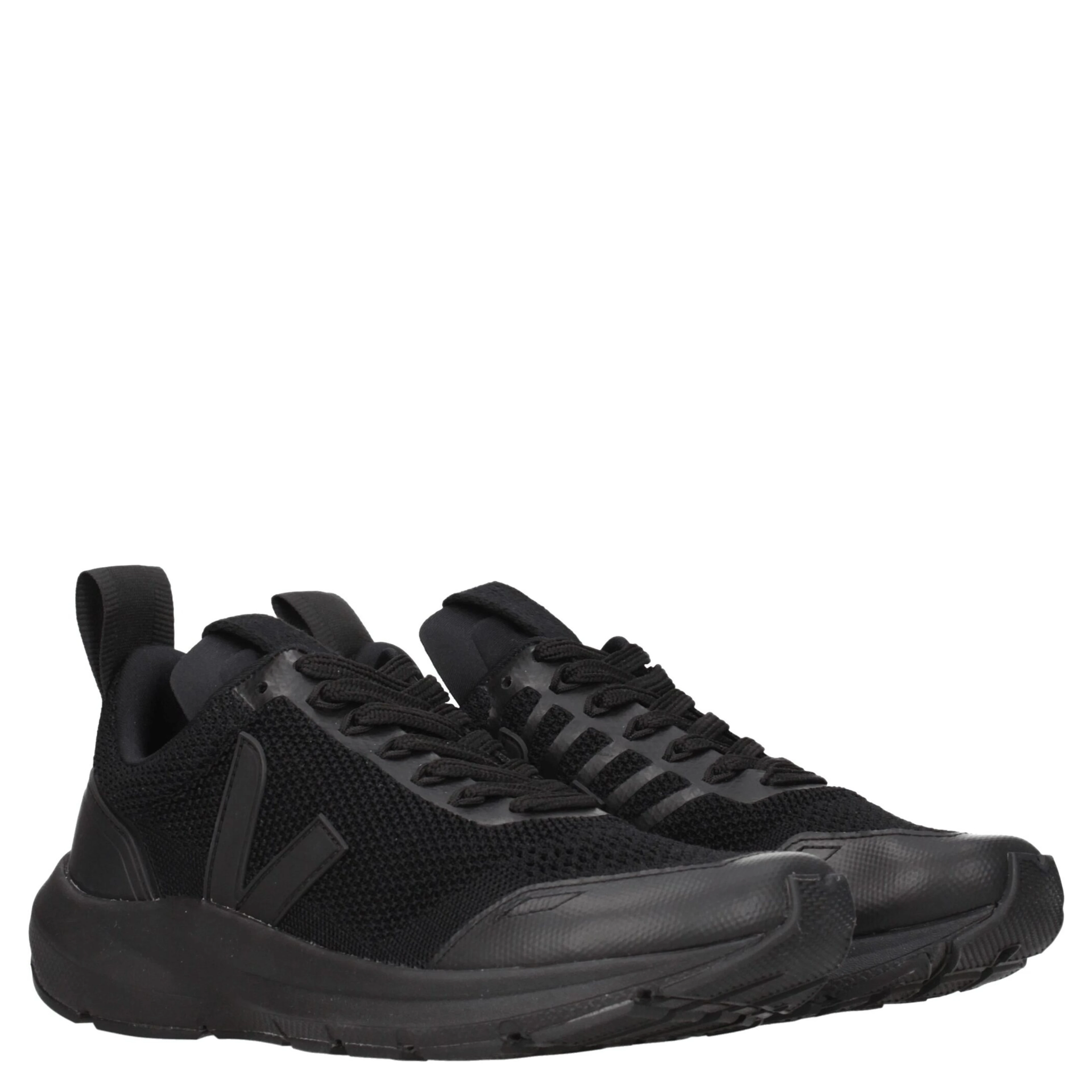 Black Fabric Athletic Sneakers