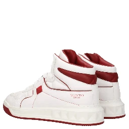 White Leather High Top Sneakers